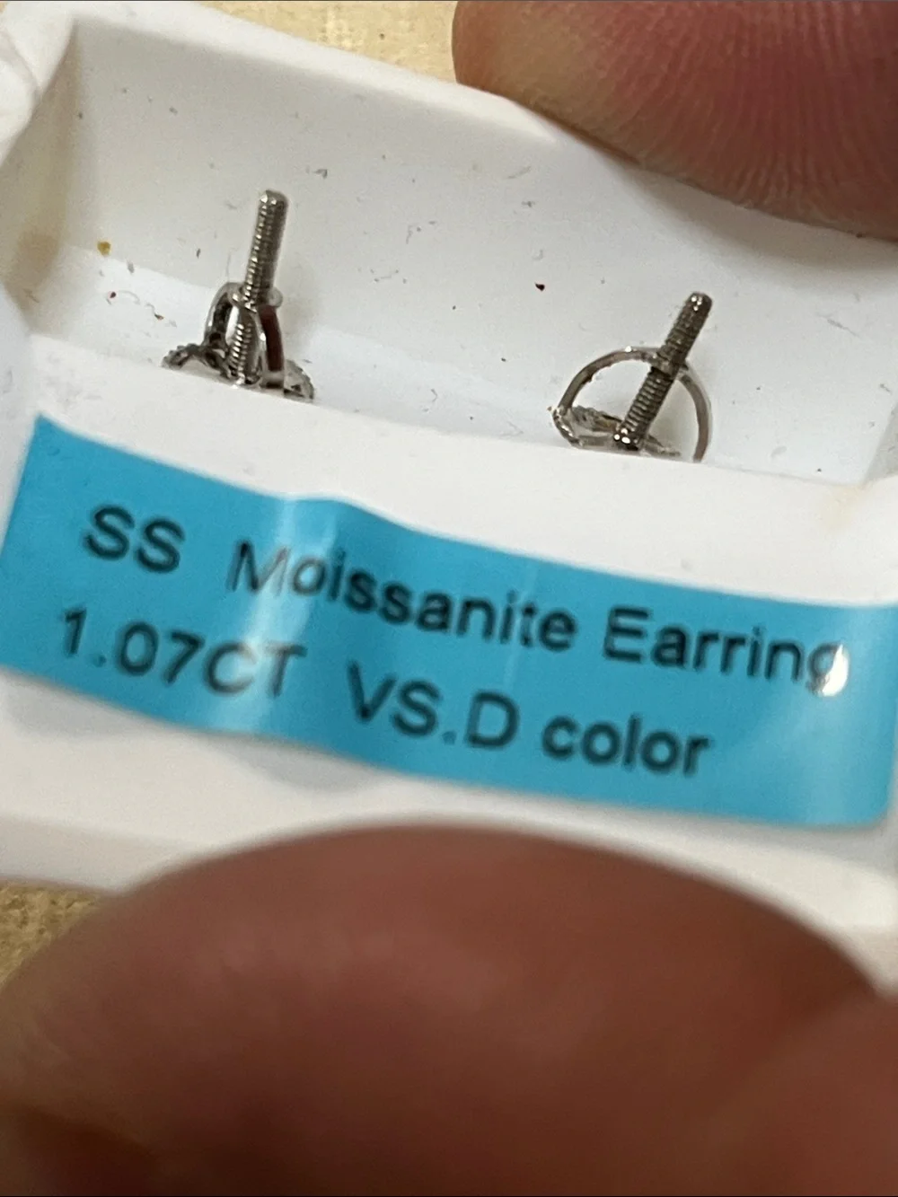SS Moissanite 1.07ct VS.D Color shimmering silver